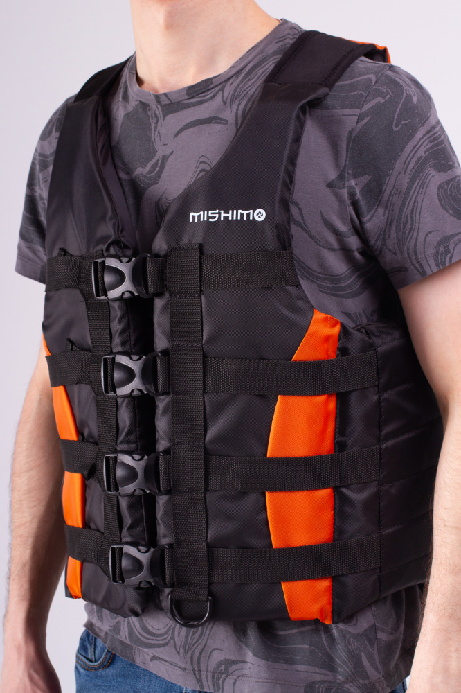 Жилет спасательный MISHIMO PRO Премиум качества Черно-оранжевый в Шахтах