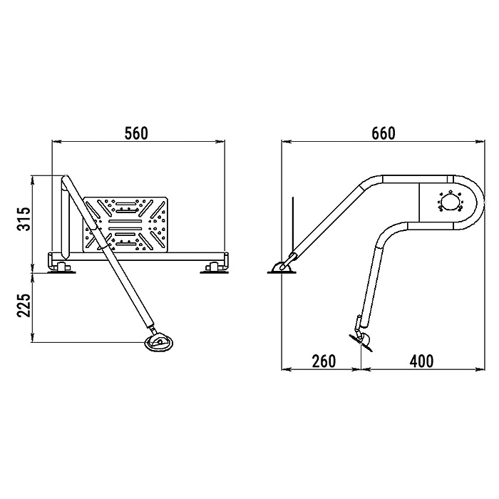 Стойка рулевая с креплением на баллон надувной лодки 25мм в Шахтах