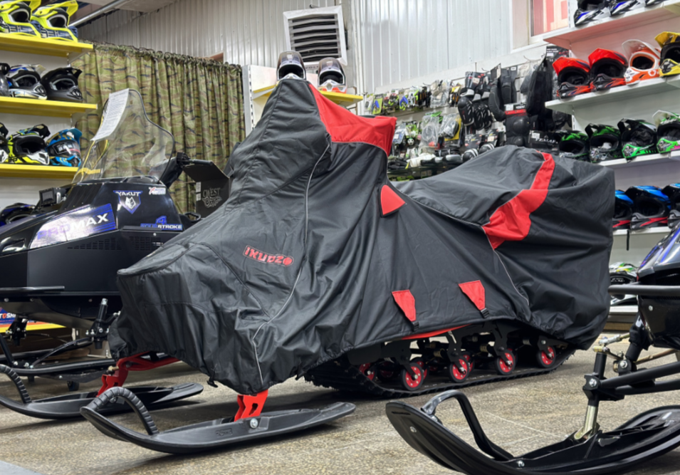 Чехол транспорт. снегохода IKUDZO HUNTER черно-красный Оксфорд ПРЕМИУМ качества с лого IKUDZO в Шахтах