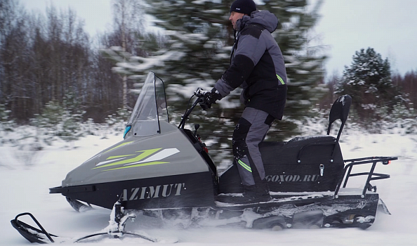 Миниснегоход Бурлак Азимут 24 л.с. , эл.запуск, реверс, тормоз гидравл, капот серый в Шахтах