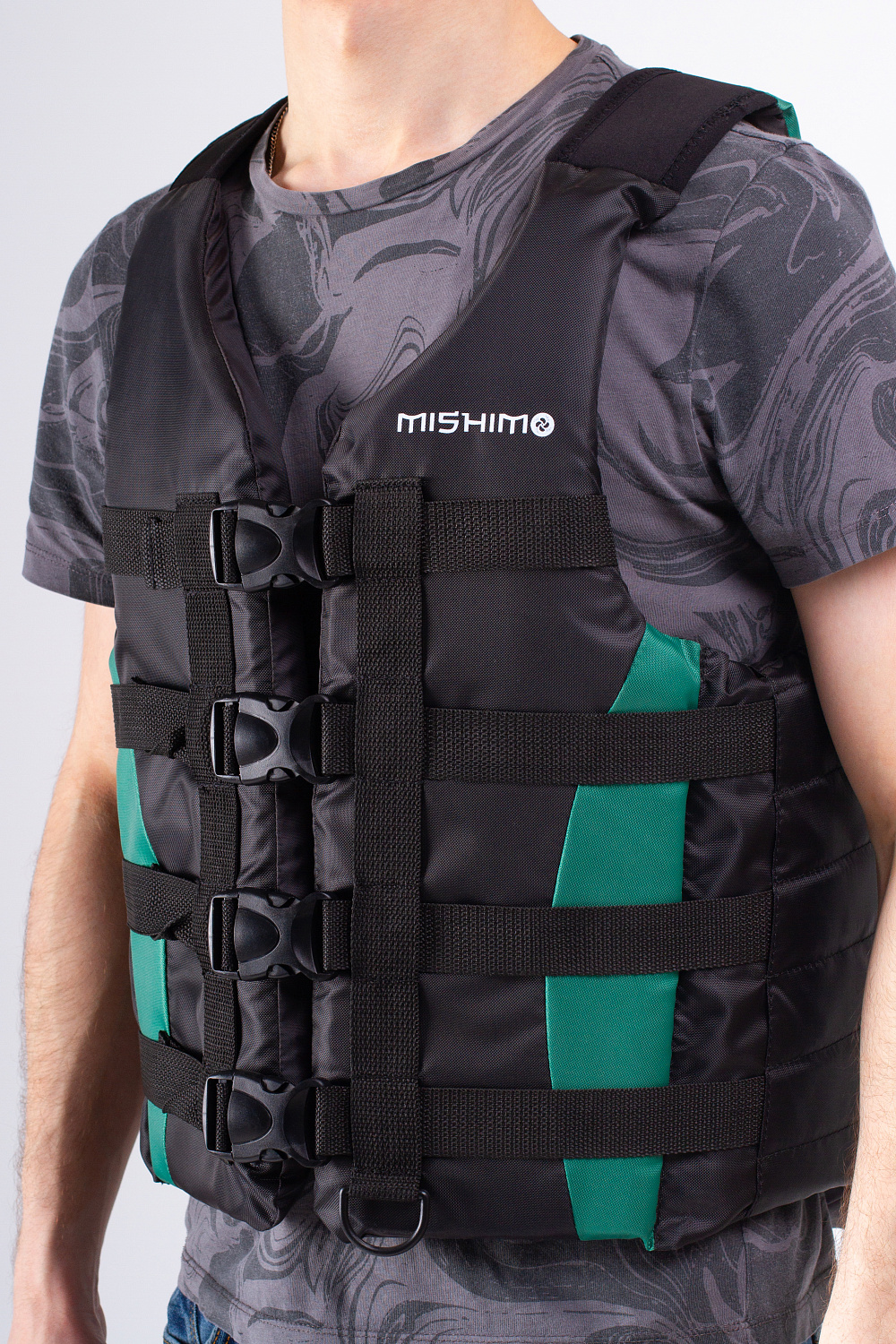 Жилет спасательный MISHIMO PRO Премиум качества Черно-зеленый в Шахтах