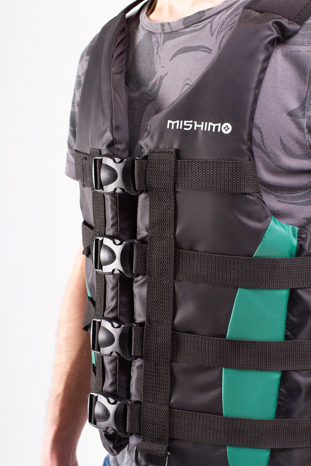 Жилет спасательный MISHIMO PRO Премиум качества Черно-зеленый в Шахтах